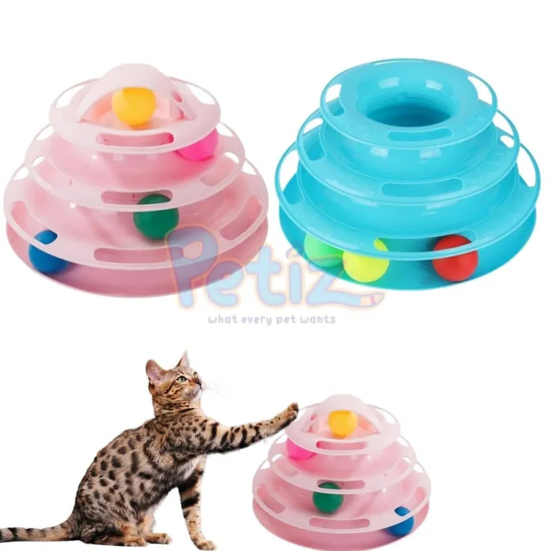 Tour à balles pour chat 4 étages – JOUET CHAT INTERACTIF